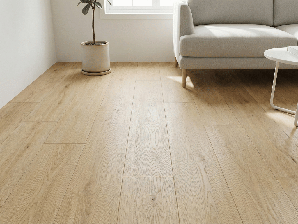 SPC flooring gaya japandi