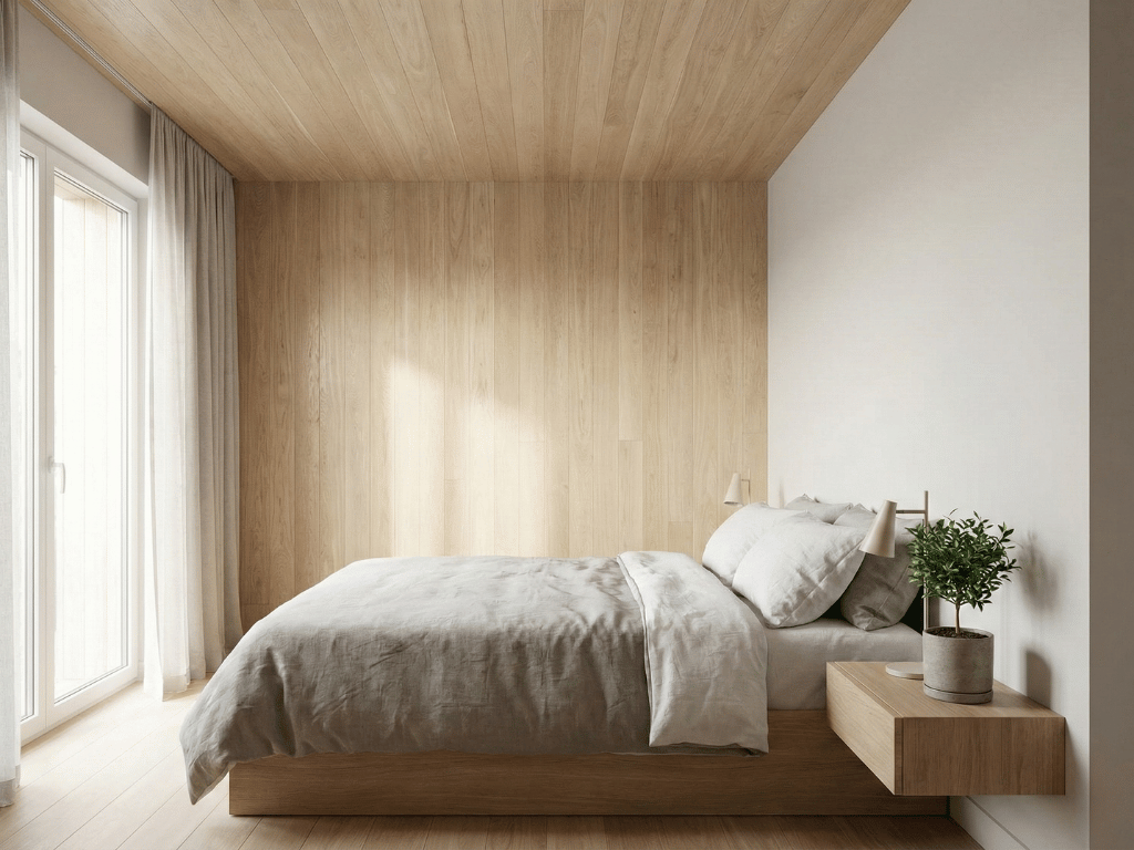 gambar plafon UPVC dengan motif kayu cerah