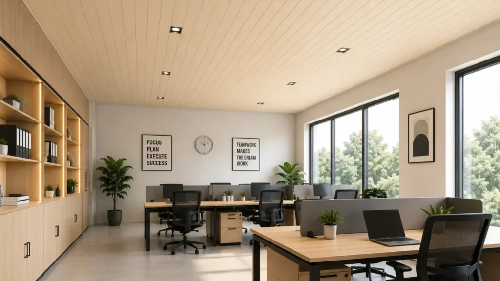 Ruang Kantor yang memakai plafon UPVC