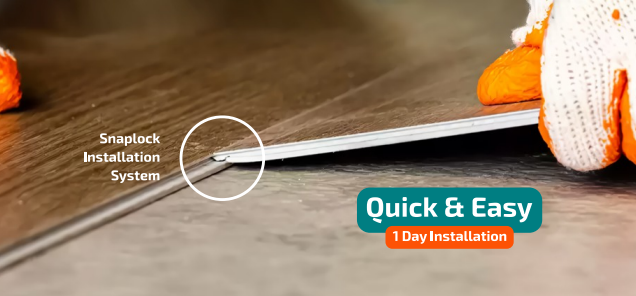 Snaplock Installation System  renovasi lantai SPC Flooring