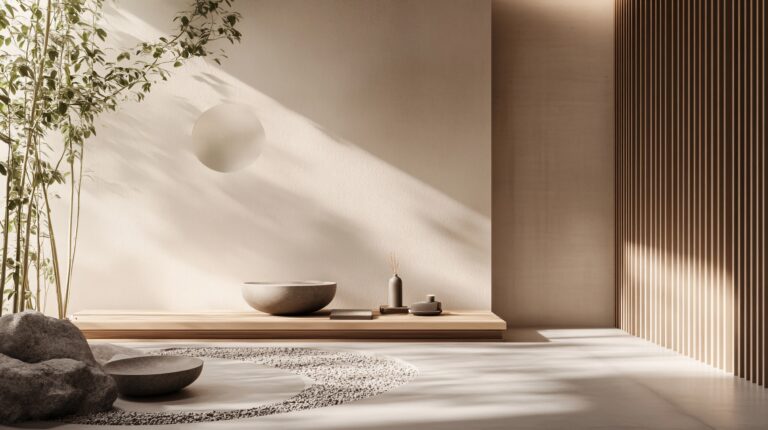 gambar rumah japandi dengan wallpanel kayu