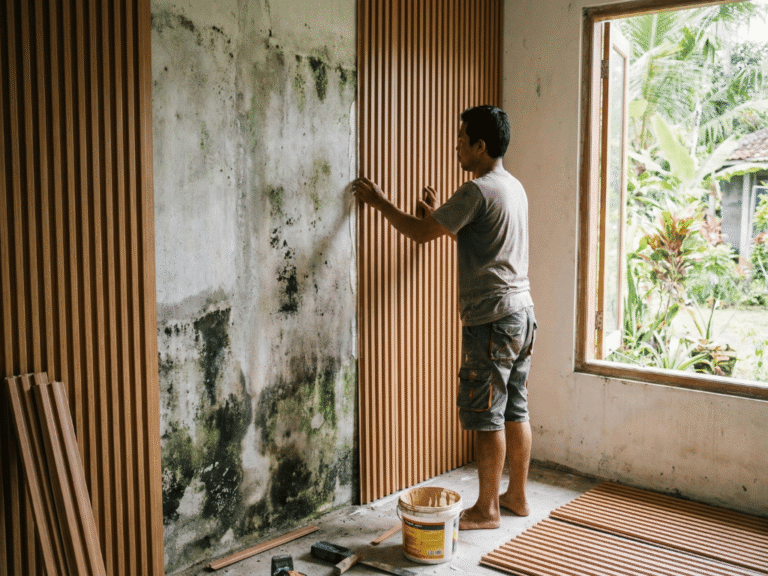 solusi dinding lembab dengan wallpanel