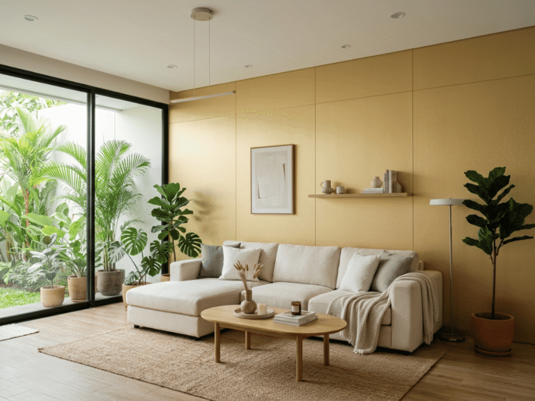 tren interior rumah 2026 dengan wallboard warna gold