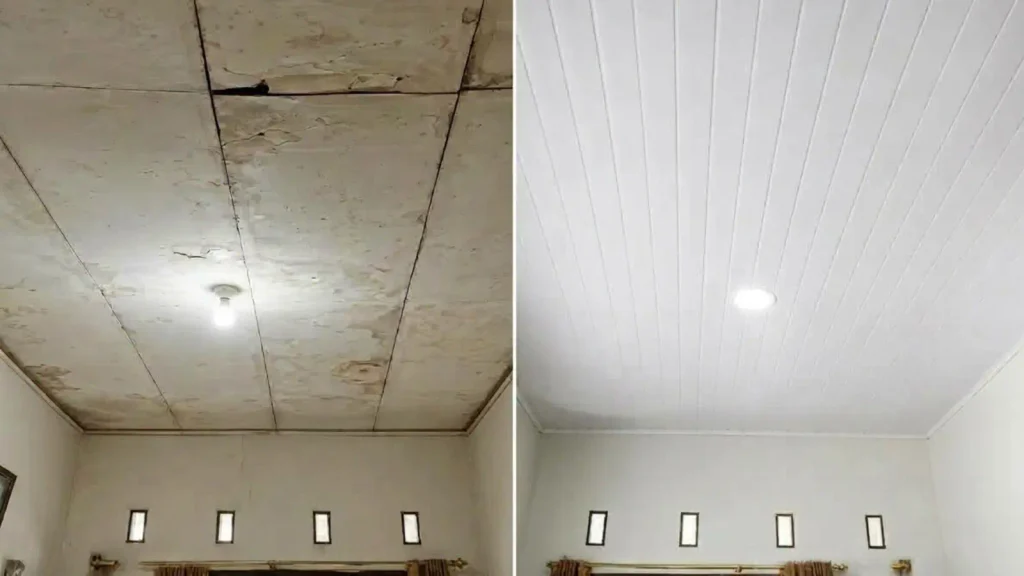 before after pemakaian plafon