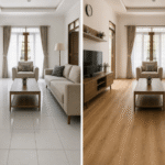 Rumah dengan Lantai Motif Kayu