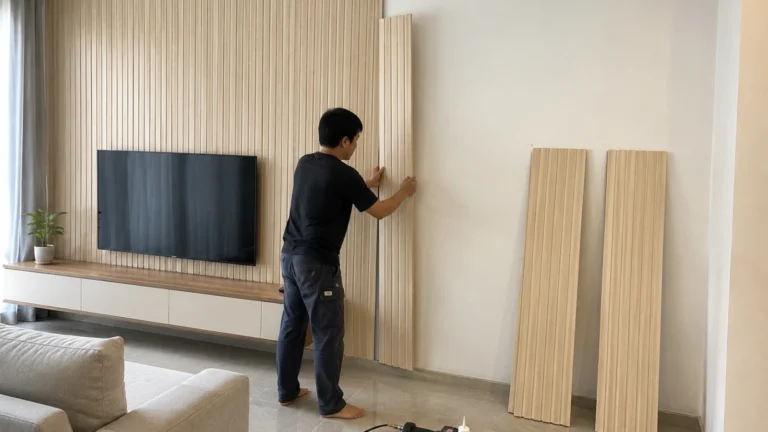 Cara pasang wall panel UPVC