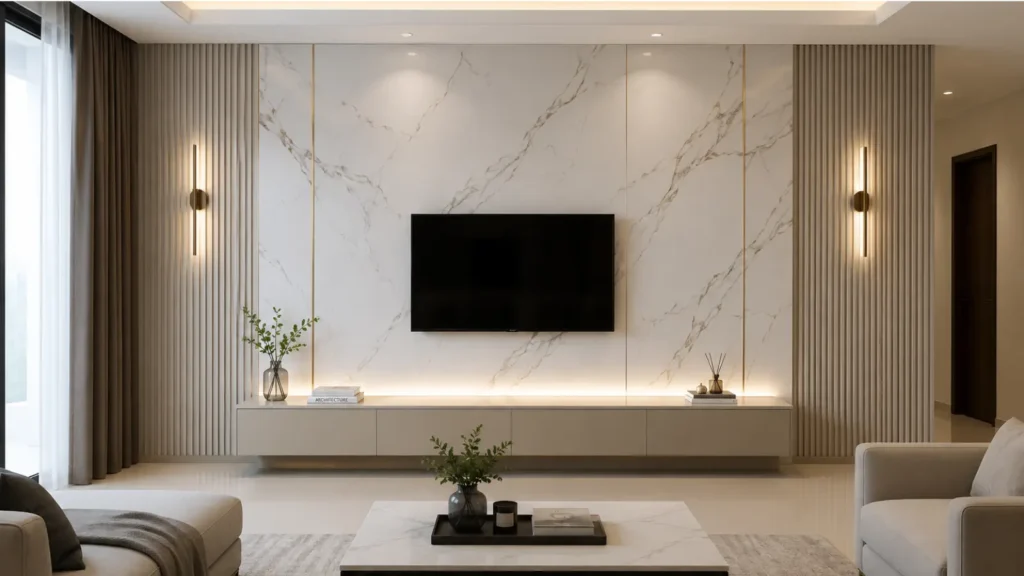 Motif wall panel marmer