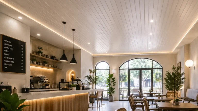 Cafe yang dilengkapi dengan plafon UPVC
