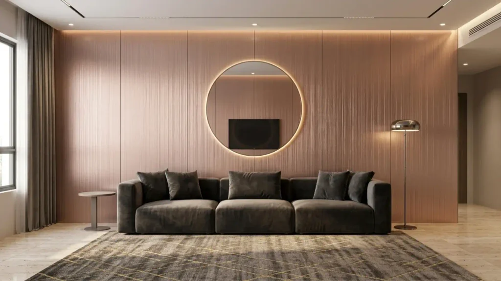 Dinding aksen belakang sofa