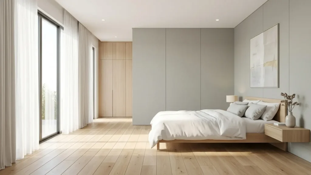 Kamar tidur dengan charcoal foam board