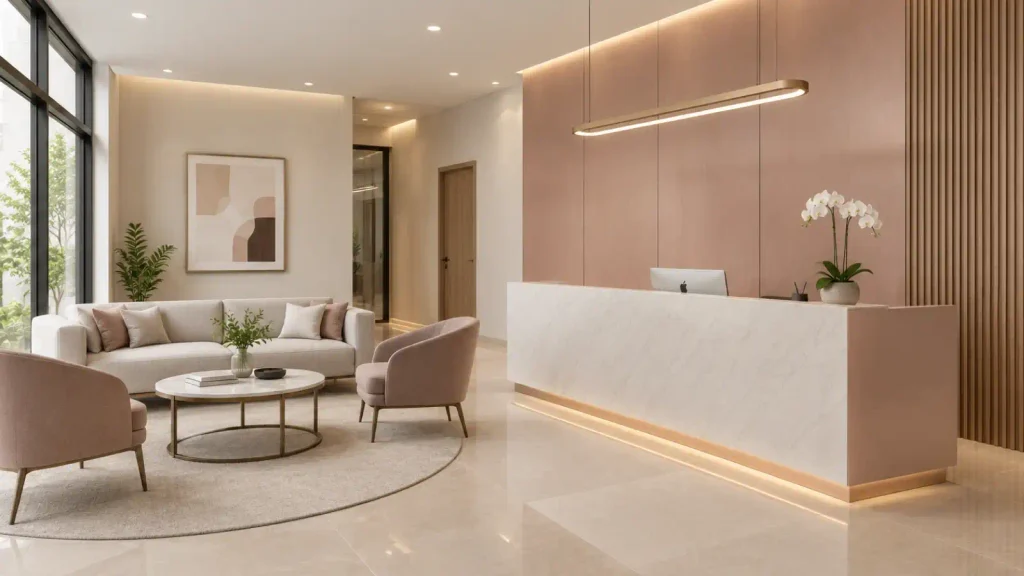 lobi dengan interior modern