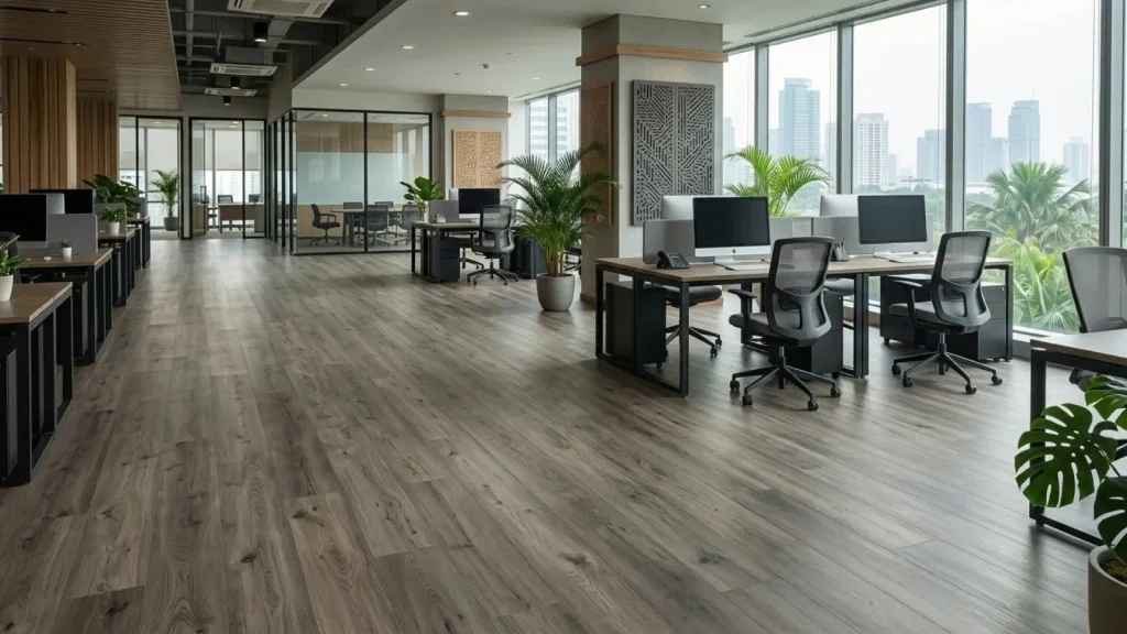 kantor dengan SPC flooring