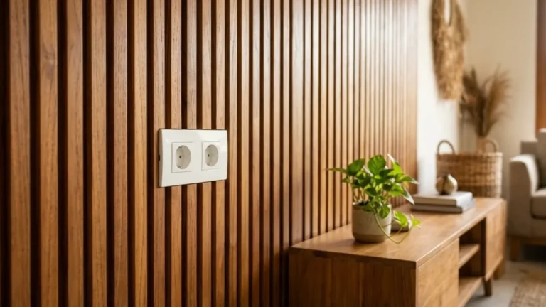 wall panel di dekat stopkontak